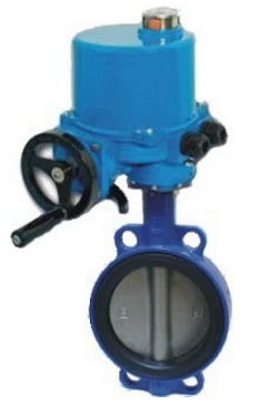 Затвор дисковый поворотный ABRA Ду100 Ру16 BUV-VF863D, межфланцевый, корпус - чугун, диск - нержавеющая сталь, с электроприводом, NBR в Пензе